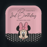 Disney's Minnie Mouse | Polka Dot Girl's Birthday Paper Plate<br><div class="desc">Celebrate your child's birthday with these Minnie Mouse paper plates! Personalize by adding their name.</div>