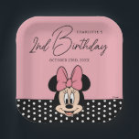 Disney's Minnie Mouse | Polka Dot Girl's Birthday Paper Plate<br><div class="desc">Celebrate your child's birthday with these Minnie Mouse paper plates! Personalize by adding their name.</div>
