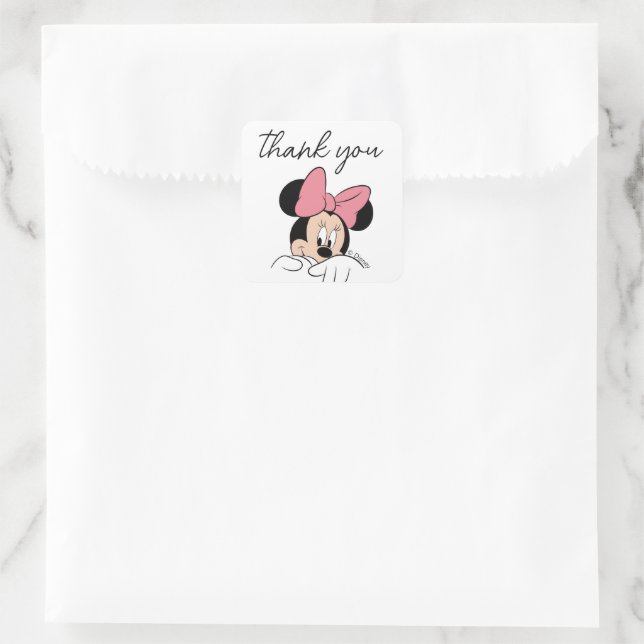 Disney's Minnie Mouse | Polka Dot Girl's Birthday Square Sticker (Bag)