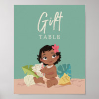 Disney's Moana Baby Shower Gift Table