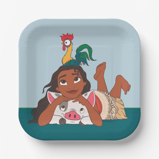 Disney's Moana | Moana & Friends Paper Plate (Front)