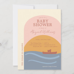 Disney's Moana   The Ocean is Calling Baby Shower Invitation