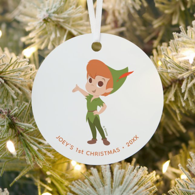 Disney's Peter Pan First Christmas Metal Ornament (Insitu)