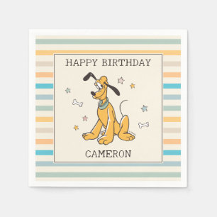 Disney's Pluto Striped Birthday Napkin