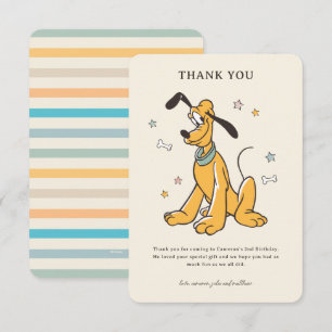 Disney's Pluto Whimsical Birthday Thank You Card