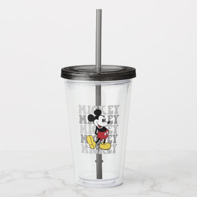 Disney's Retro Mickey Mouse Graphic Acrylic Tumbler (Front)