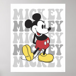 Disney's Retro Mickey Mouse Graphic Poster