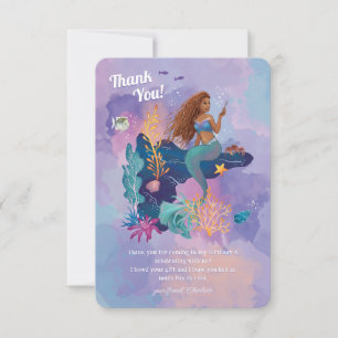 Disney's The Little Mermaid Watercolor Birthday Thank You Card