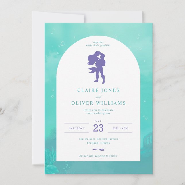 Disney's The Little Mermaid Wedding Invitation (Front)