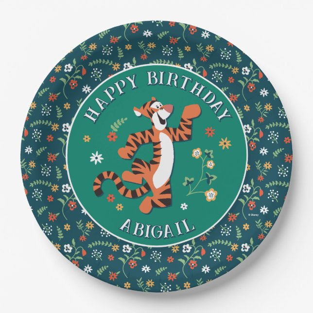Disney's Tigger Whimsical Birthday Paper Plate (Front)