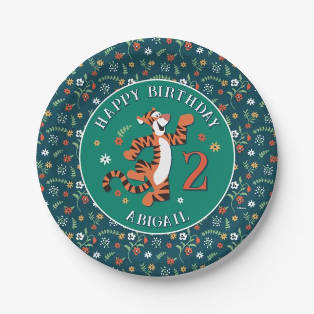 Disney's Tigger Whimsical Birthday Paper Plate (Front)