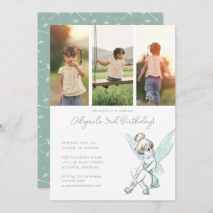Disney's Tinker Bell Birthday   Photo Collage Invitation