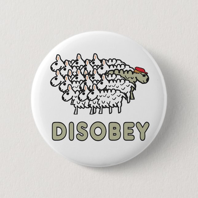 Disobey 2 Inch Round Button (Front)