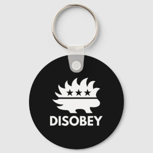 Disobey Libertarian Porcupine Resist Tyranny Gift Keychain