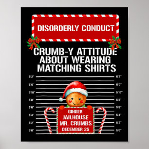 Disorderly Conduct Gingerbread Inmate Christmas Ma Poster