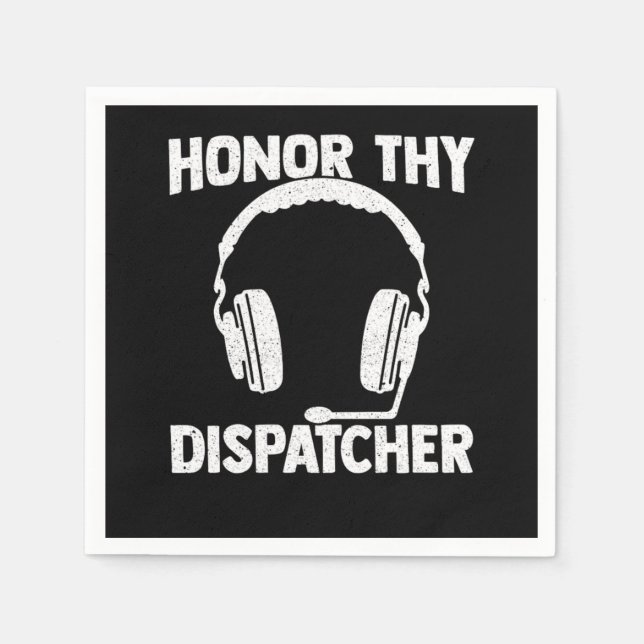 Dispatcher 911 Thin Gold Yellow Line Napkin (Front)