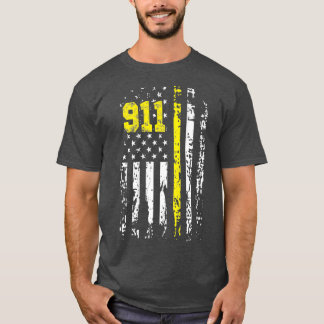 Dispatcher 911 USA Flag Dispatcher Gift Back T-Shirt