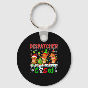 Dispatcher Crew Three Cute Santa Elf Reindeers Xma Keychain