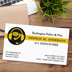 Dispatcher Custom Modern Emergency Services 911  Business Card