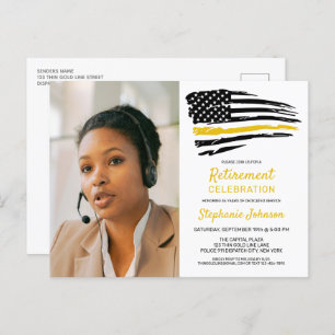 Dispatcher Custom Photo Thin Gold Line Retirement Postcard