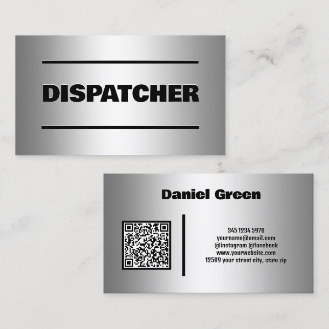 Dispatcher Custom QR Business Card (Front/Back)