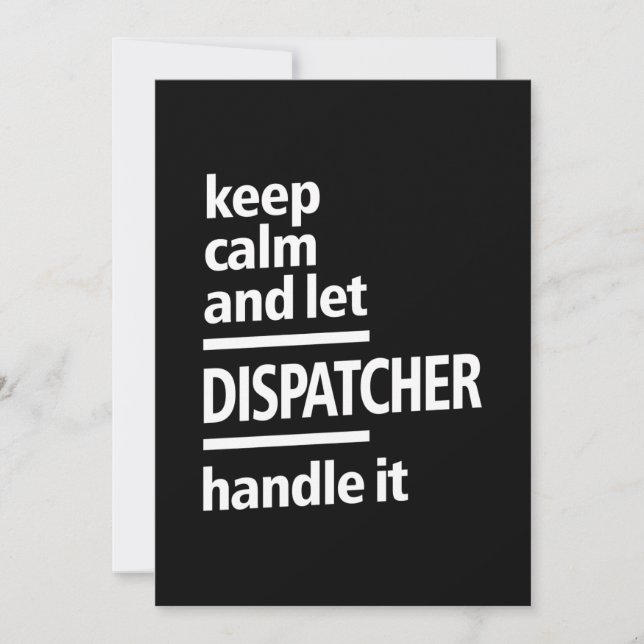 Dispatcher Job Title Gift Thank You Card (Front)