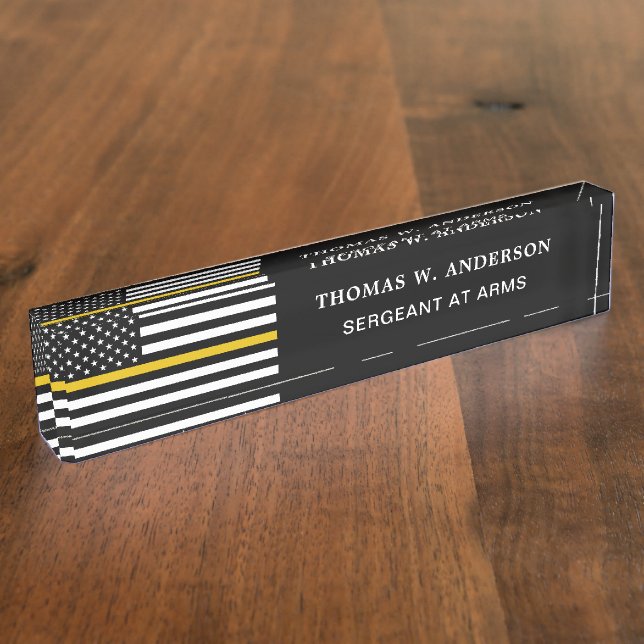 Dispatcher Personalized Thin Gold Line Nameplate (Side)