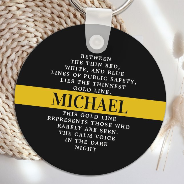 Dispatcher Poem Personalized Thin Gold Line  Keychain (Creator Uploaded)