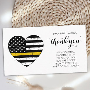 Dispatcher Police 911 Thin Gold Line Thank You Business Card