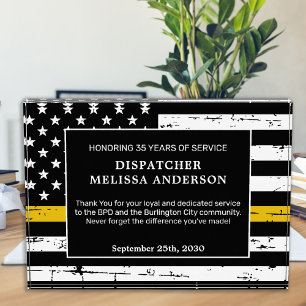 Dispatcher Retirement Years Service Thin Gold Line Acrylic Award