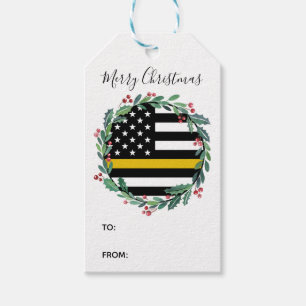 Dispatcher Thin Gold Line Christmas Gift Tags