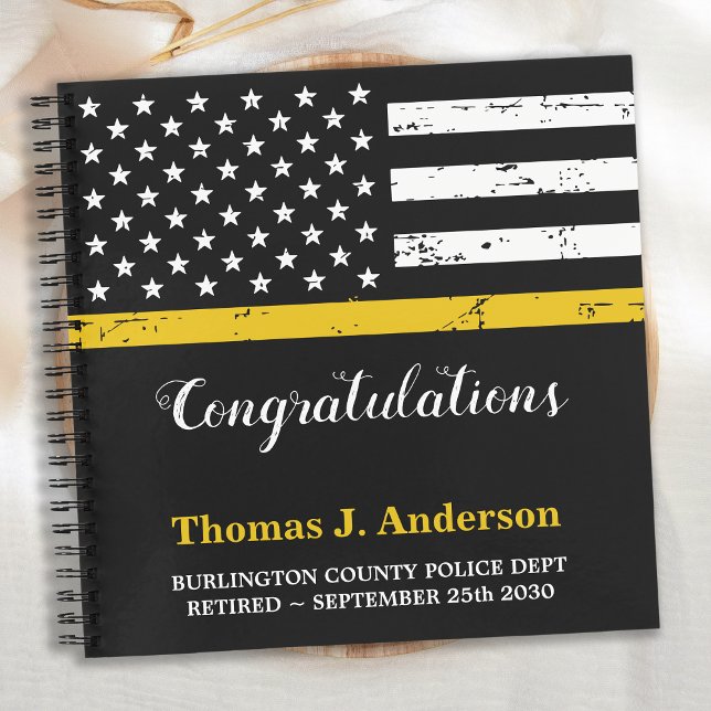 Dispatcher Thin Gold Line Flag Retirement Guest Notebook (Creator Uploaded)
