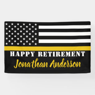 Dispatcher Thin Gold Line Personalized Retirement  Banner