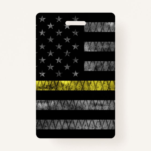 Dispatcher Thin Yellow Line Flag Badge (Front)