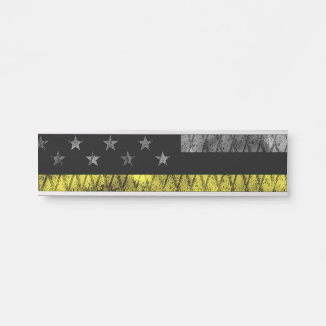 Dispatcher Thin Yellow Line Flag Door Sign (Front)