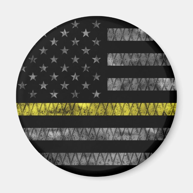Dispatcher Thin Yellow Line Flag Magnet (Front)