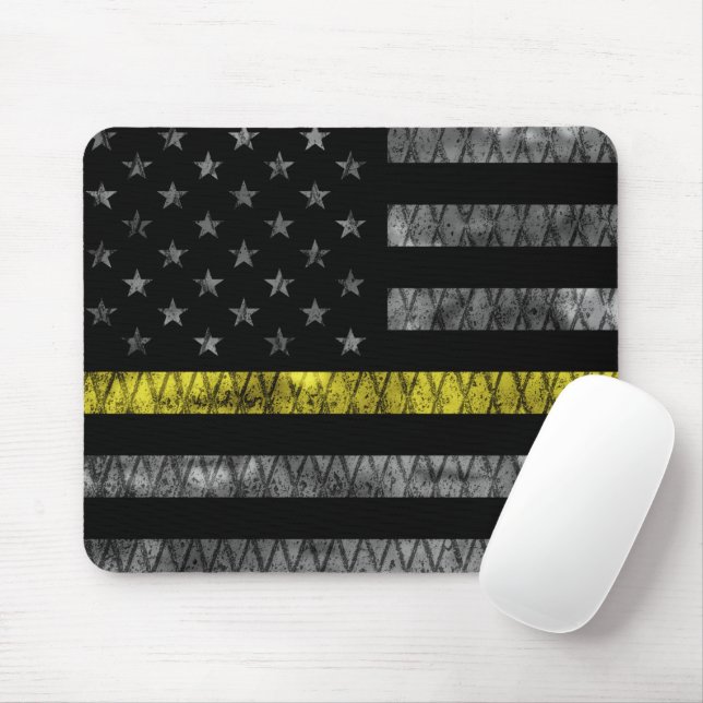 Dispatcher Thin Yellow Line Flag Mouse Pad (With Mouse)