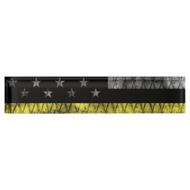 Dispatcher Thin Yellow Line Flag Nameplate (Front)
