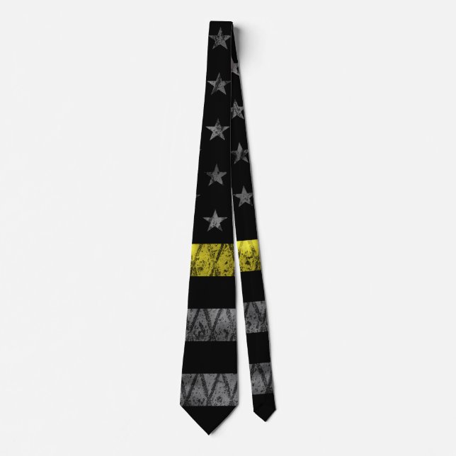Dispatcher Thin Yellow Line Flag Tie (Front)