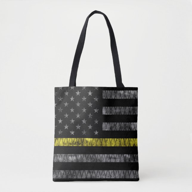 Dispatcher Thin Yellow Line Flag Tote Bag (Front)