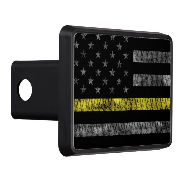 Dispatcher Thin Yellow Line Flag Trailer Hitch Cover (Right)