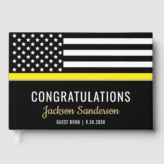 Dispatcher Yellow Line Congratulations Retirement Guest Book (Front)