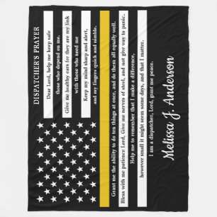 Dispatchers Prayer Personalized Thin Gold Line Fleece Blanket