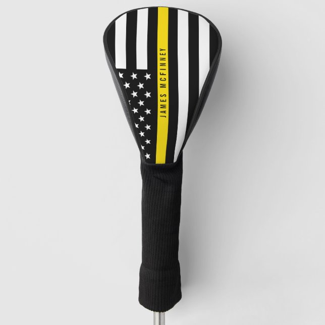 Dispatchers Thin Yellow Line Flag Monogram Golf Head Cover (Front)