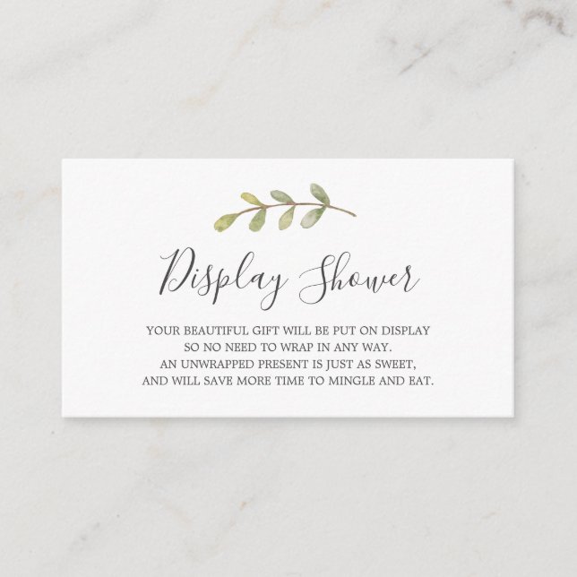 Display Baby Shower insert card (Front)