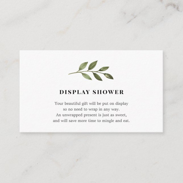 Display Baby Shower insert card (Front)