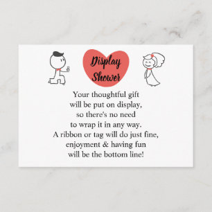 Display Bridal Wedding Shower Wedding Couple  Enclosure Card