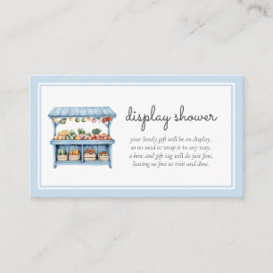 Display Shower Blue Farmers Market Baby Shower Enclosure Card