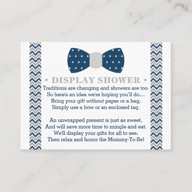 Display Shower Card, Little Man, Bow Tie Enclosure Card (Front)