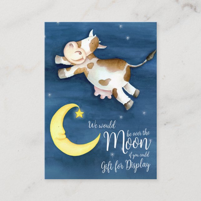 Display shower cow jumped over the moon art enclosure card (Front)